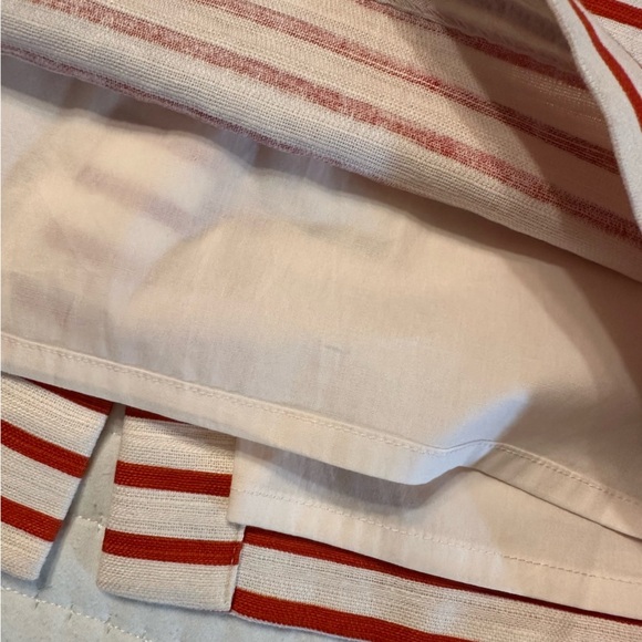 J. Crew Pencil Skirt Size 4 Linen Blend Red White Striped Lined Back Slit(g - Picture 11 of 11